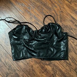 SHEIN leather corset top!